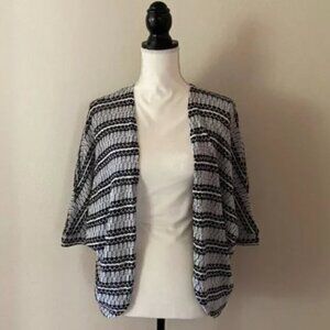 Mossimo Geometric Pattern Knitted Cardigan/Cover Up | Black & White | Size Small